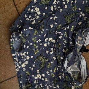 Patagonia Women's Floral Cargo Shorts - Blue and Green